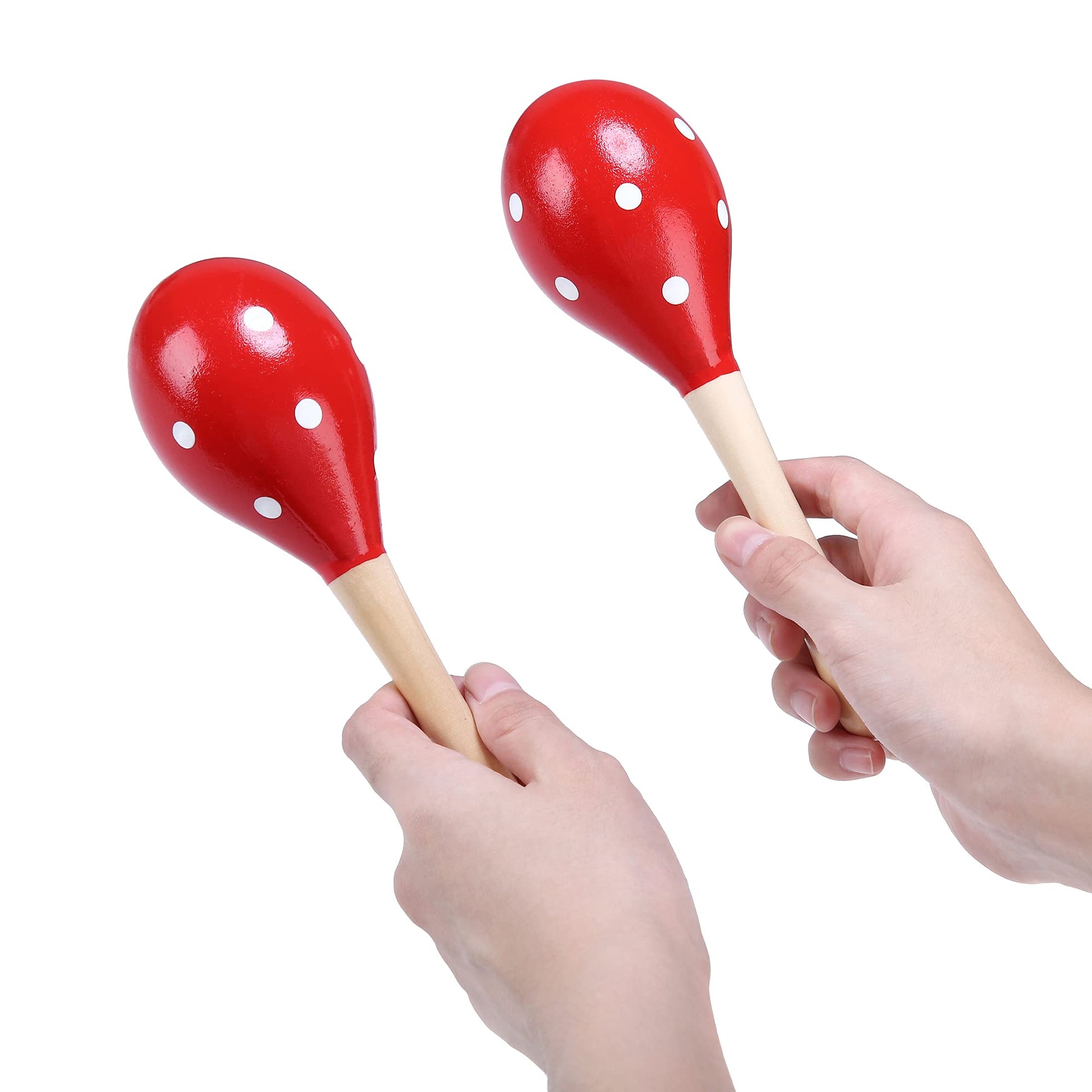 Maracas, Wooden Rumba Shaker Rattle Hand Percussion Musical Instrument for Adults Kids, Set of 2 - Medaid International