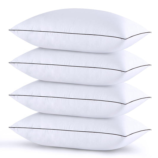 HUXMEYSON Pillows Standard Size Set of 4, Bed Pillows Set of 4, Down Alternative Luxury Hotel Pillows for Sleeping and for Side and Back Sleepers - Medaid International
