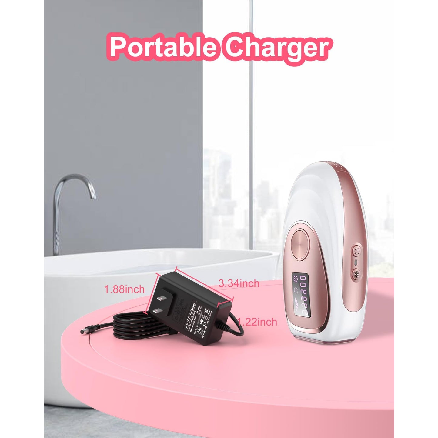 12V Replacement for Laser Hair Removal Charger, Compatible with LYSMOSKI 999,900 Flashes Permanent IpL Hair Removal Device, Compatible with INNZA Laser Hair Removal Device JD -TM022 - Medaid International