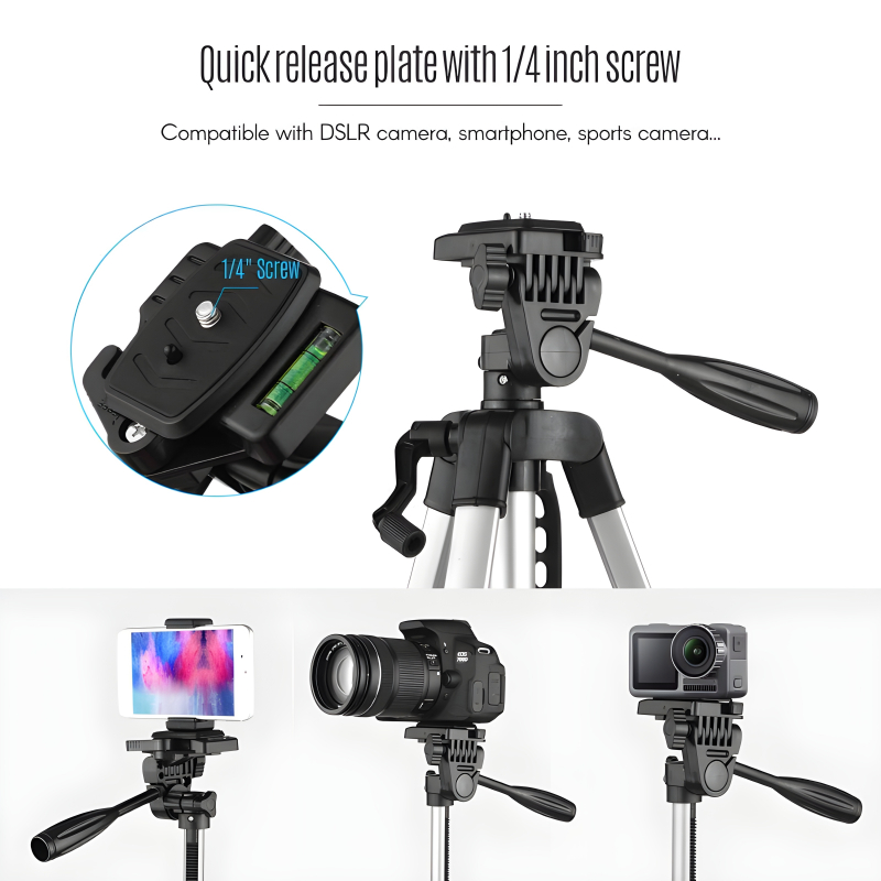 3366 Multi-Functional Professional Lightweight Portable Tripod Stand For Mobile Phones And Cameras - Medaid International