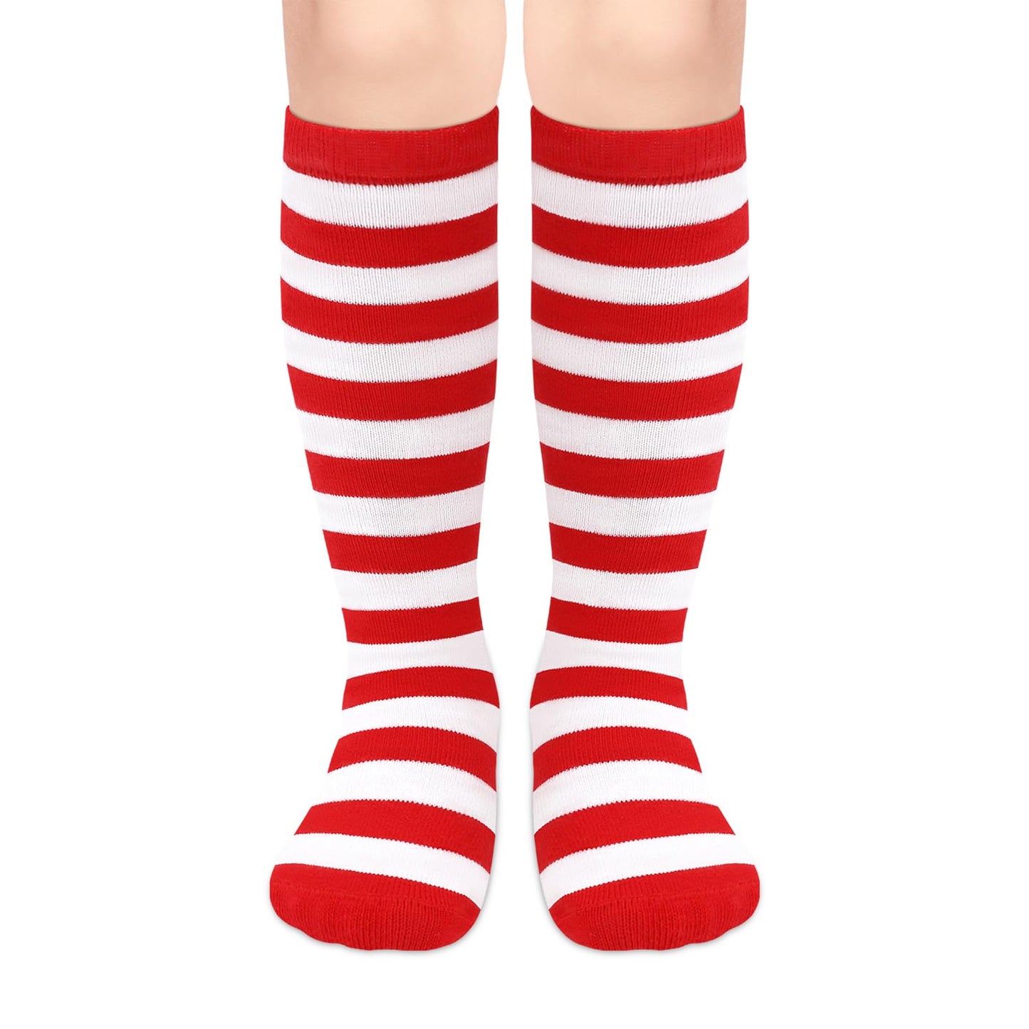 Sarfel Toddler Christmas Socks Kids Christmas Socks Toddler Halloween Sock Red and White Striped Sock Girls Christmas Stockings - Medaid International