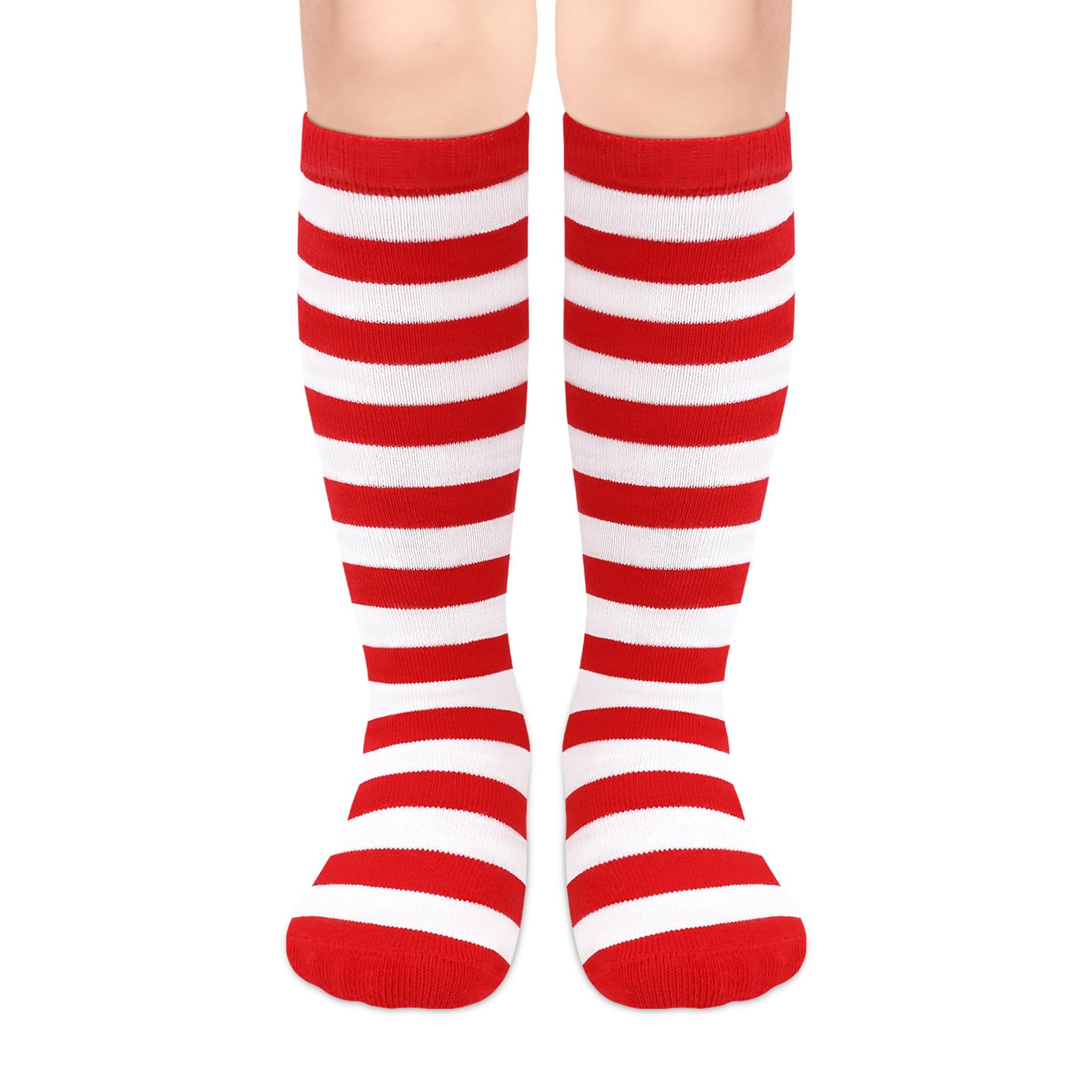 Sarfel Toddler Christmas Socks Kids Christmas Socks Toddler Halloween Sock Red and White Striped Sock Girls Christmas Stockings - Medaid International