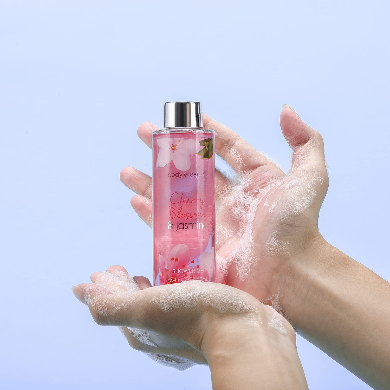 Body & Earth Gift Baskets for Women Bath and Body Set for Her, Cherry Blossom & Jasmine Spa Gifts for Women Christmas Gifts, Regalos Para Mujer - Medaid International