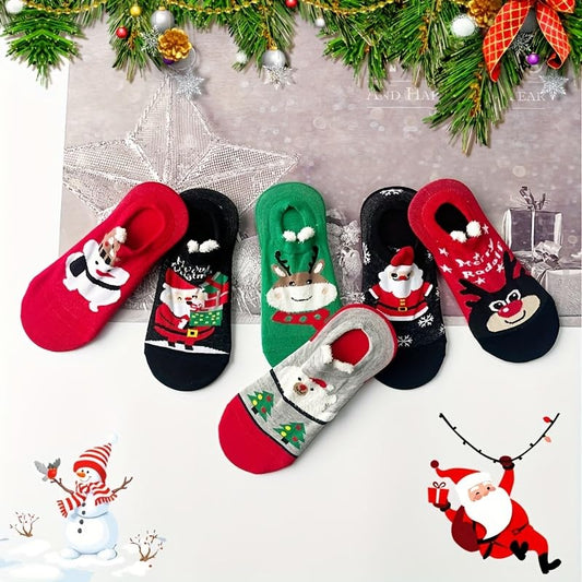 6 Pairs Cute Cartoon Christmas Socks for All Season Good Choice for Christmas Gifts and Decorations - Medaid International