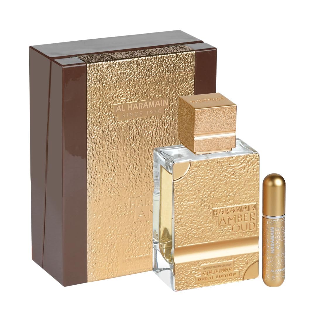 Al Haramain Amber Oud Gold 999.9 - Dubai Edition - Arabian Perfume for Women - Long Lasting Fragrance - Arabic Perfume - Extrait De Parfum - 3.33 oz EDP Spray - Medaid International