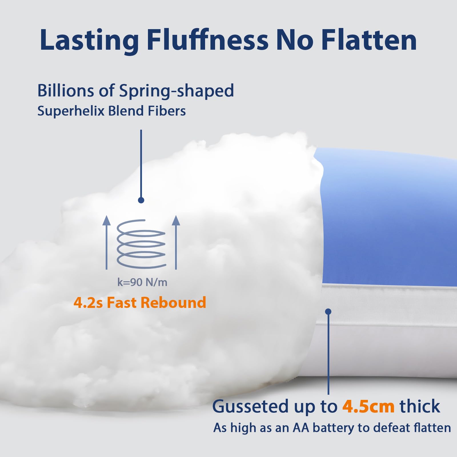 MEELUS Silky Soft Pillows Queen Size Set of 2, Luxury Hotel Down Alternative Bed Pillows 2 Pack for Side Back Stomach Sleepers, Gusseted Supportive, Machine Washable, Cooling Blue, 20" x 30" - Medaid International