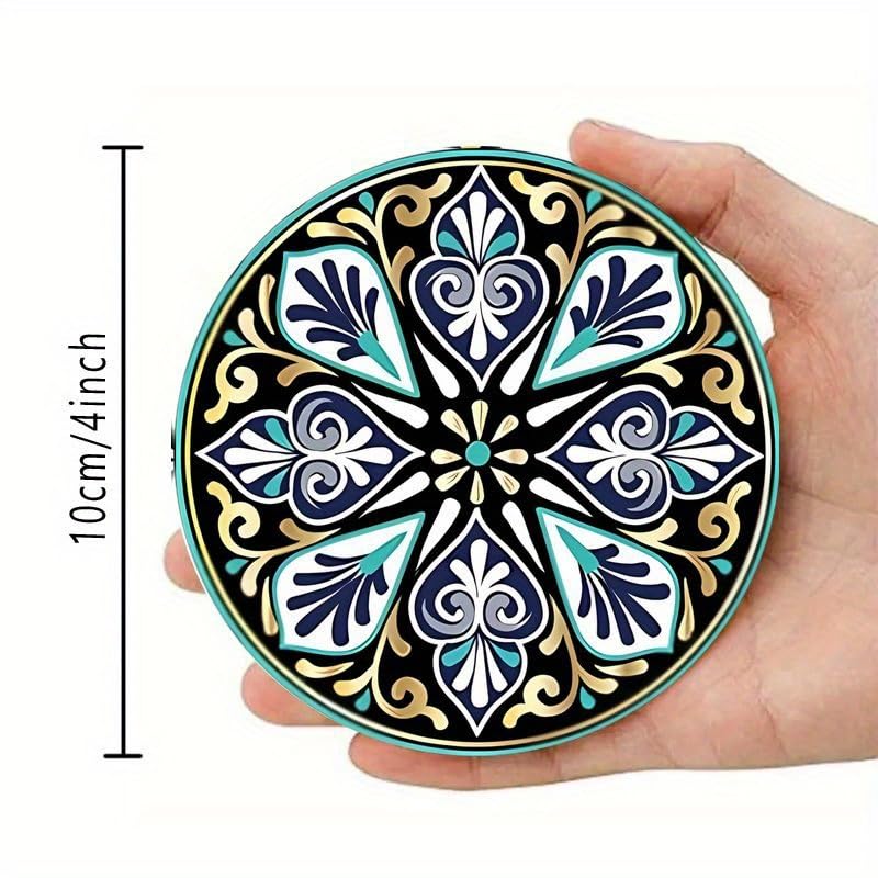6pcs Set of 3.94x3.94 Inch Mandala Art Coasters, Acrylic Cup Holders with 2D Mandala Design – Artistic Gift for Friends and Family, for Patio Tables, Kitchens, Living Rooms, Christmas, Thanksgiving - Medaid International