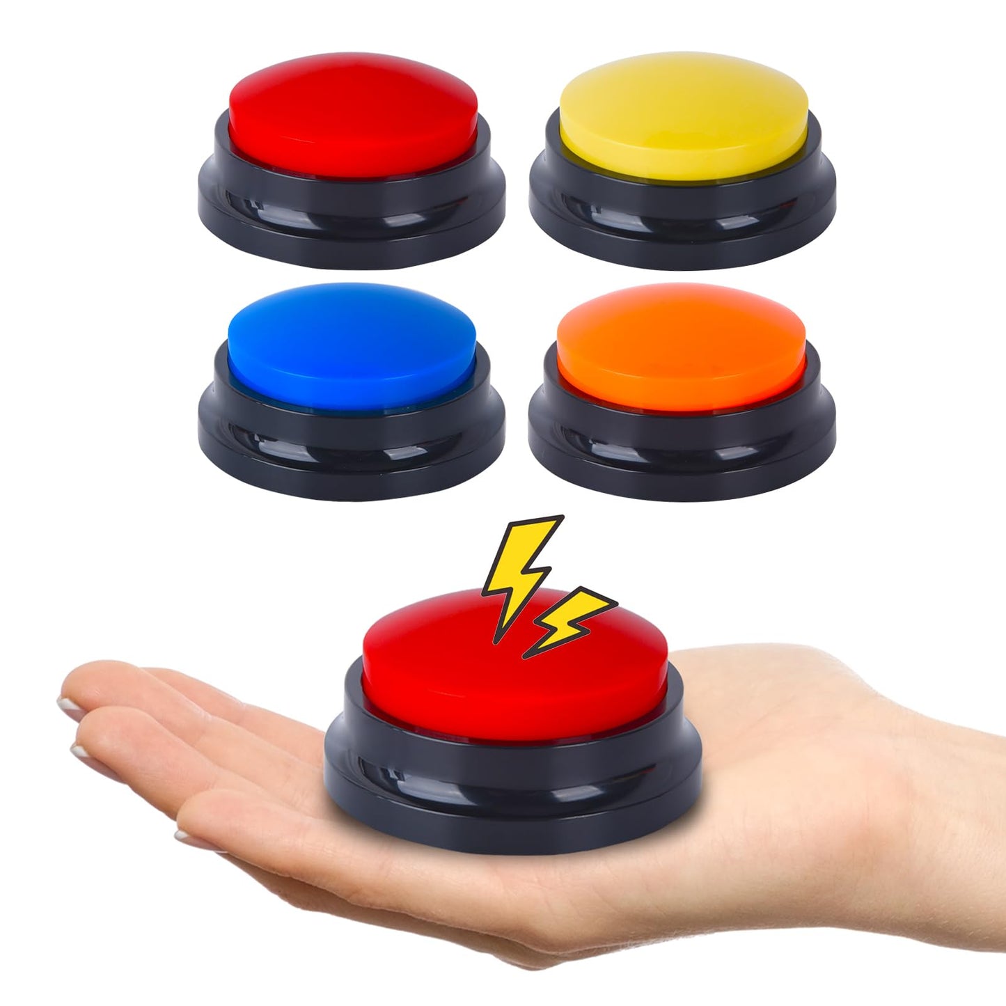 4 Pack Portable AAC Communication Devices for Autism Individuals with Communication Difficulties, Communication Device for Nonverbal Kids, Voice Recording Buttons for Schools, Home, Treatment Courses - Medaid International