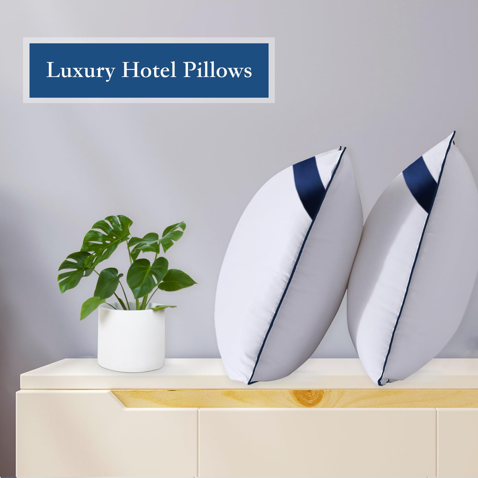 Pillows Standard Size Set of 4,Soft Microfiber Standard Pillows with Hollow Fiber,Hotel Quailty Bed Pillows for Sleeping 4 Pack for Back,Stoamch Sleeper - Medaid International