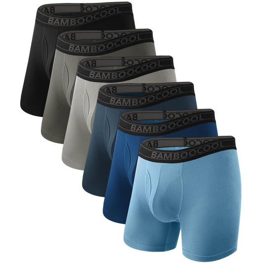 BAMBOO COOL Breathable Men's Underwear Modern Multipack Comfortsoft Moisture-Wicking Boxer Briefs 6 Pack M - Medaid International