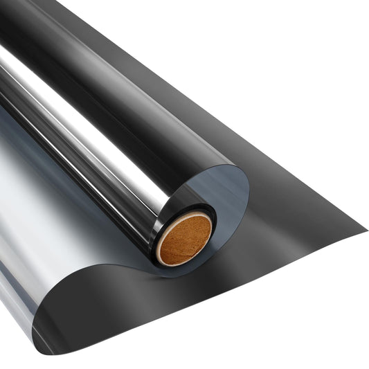 KESPEN Window Film One Way Daytime Privacy Static Cling Sun Blocking Anti UV Reflective Window Tint for Home and Office, Black-Silver, 23.6 Inch X 13.1 Feet - Medaid International