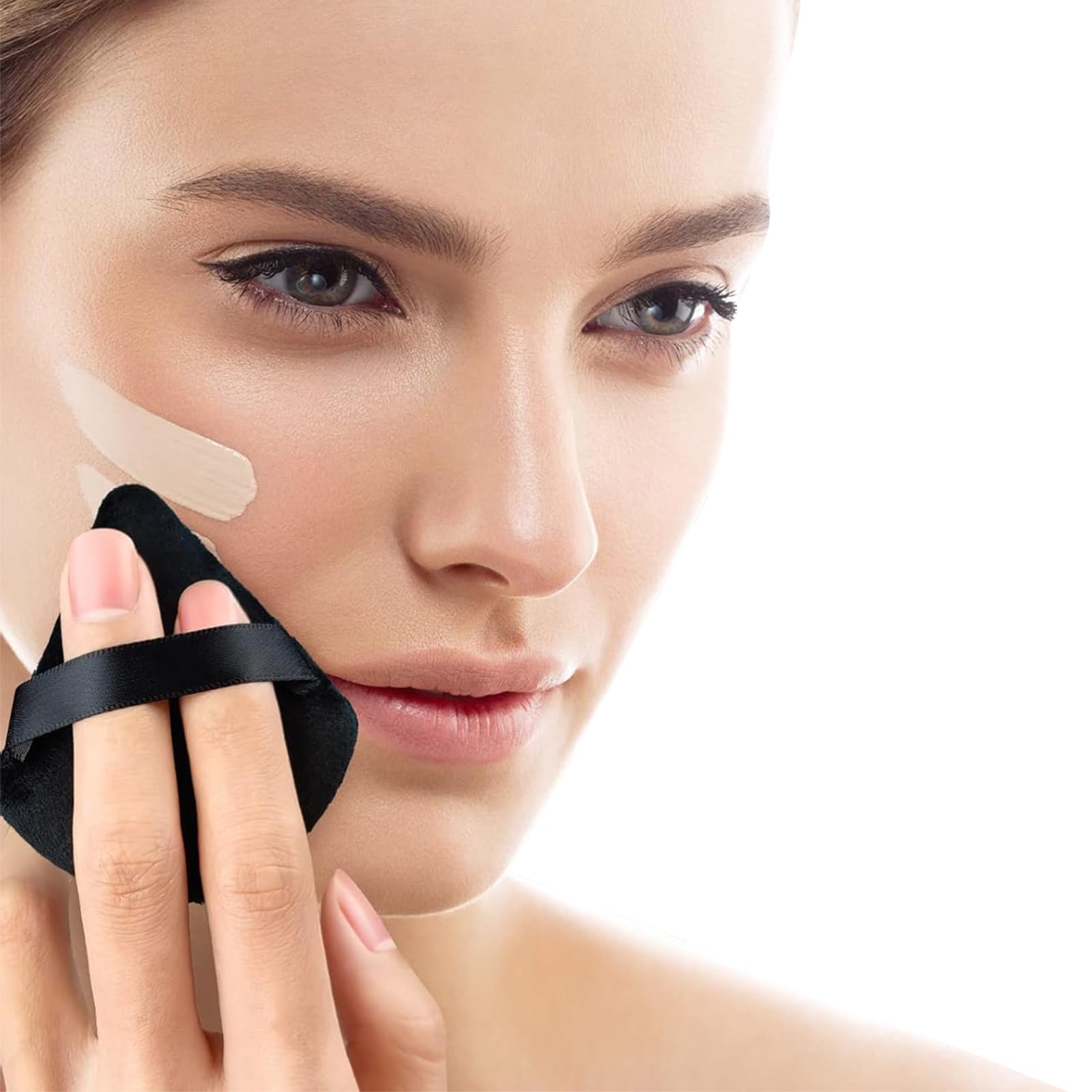 6 Pieces Powder Puff Face Soft Triangle Makeup Puff for Loose Powder Mineral Cosmetic Foundation Blender Sponge Beauty Makeup Tools(Black) - Medaid International