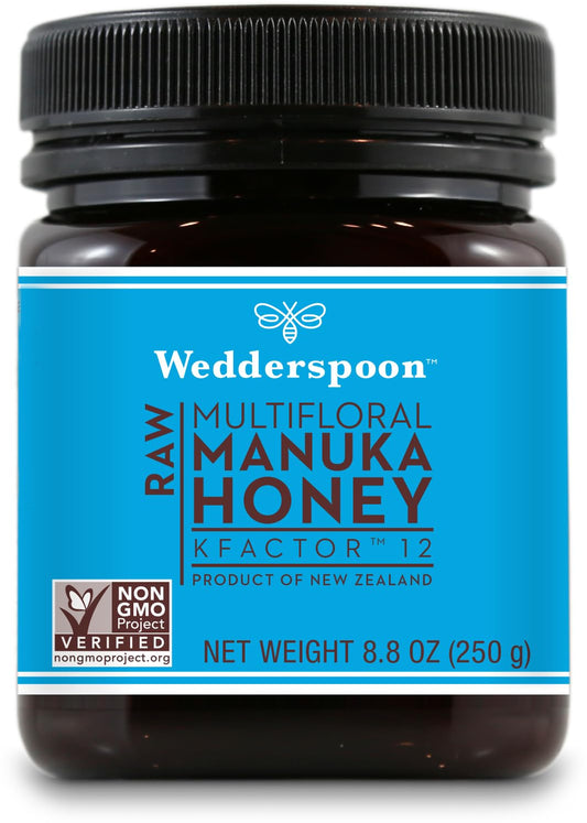 Wedderspoon Raw Premium Manuka Honey, KFactor 12, 8.8 Oz, Unpasteurized, Genuine New Zealand Honey, Non-GMO Superfood, Traceable from Our Hives to Your Home - Medaid International