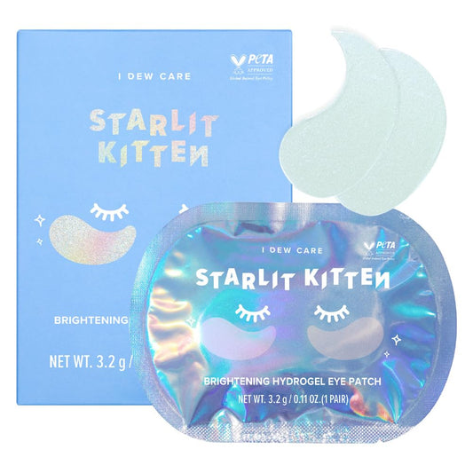I DEW CARE Hydrogel Eye Patch - Starlit Kitten | Korean Under Eye Patches for dark circles and puffy eyes, Smooths Puffy Eyes, Eye wrinkle patches, Dermatologically Tested, (5 EA) - Medaid International