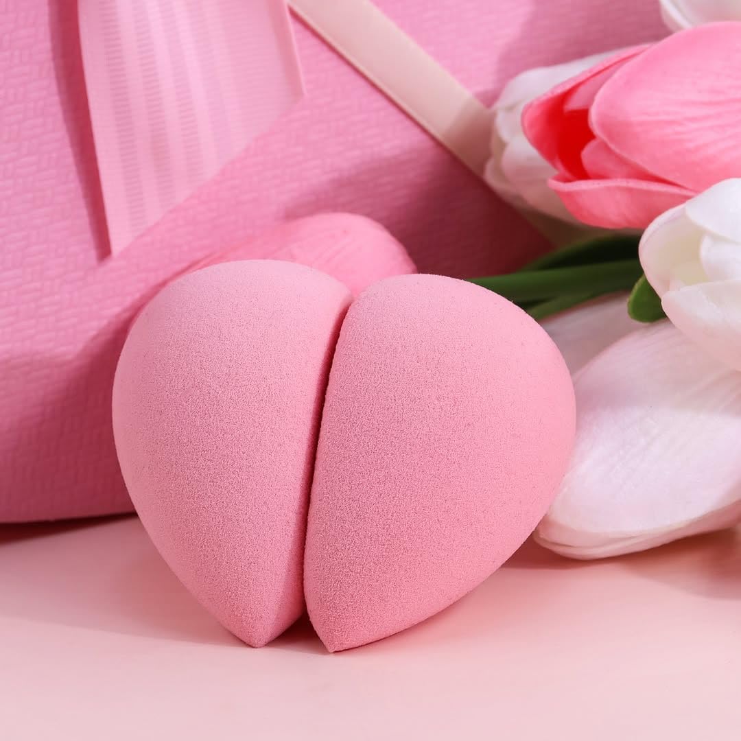 BEAKEY Flat Duo Patented Makeup Sponge Set of 2, Latex Free Pink Beauty Sponge for Foundation and Powder Application, Soft Blending Sponges, Large Flat Design, BeautyTools for Makeup Lovers - Medaid International