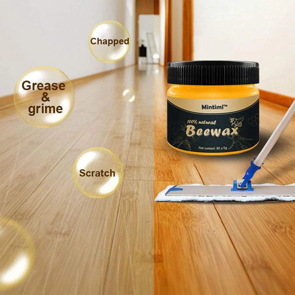 Floor Polishing Wood Care Wax Wood Care Beeswax Wood Seasoning Wax Wood Spice Beeswax Natural Polishing Beeswax Wear-resistant Wax Detergent Sponge - Medaid International
