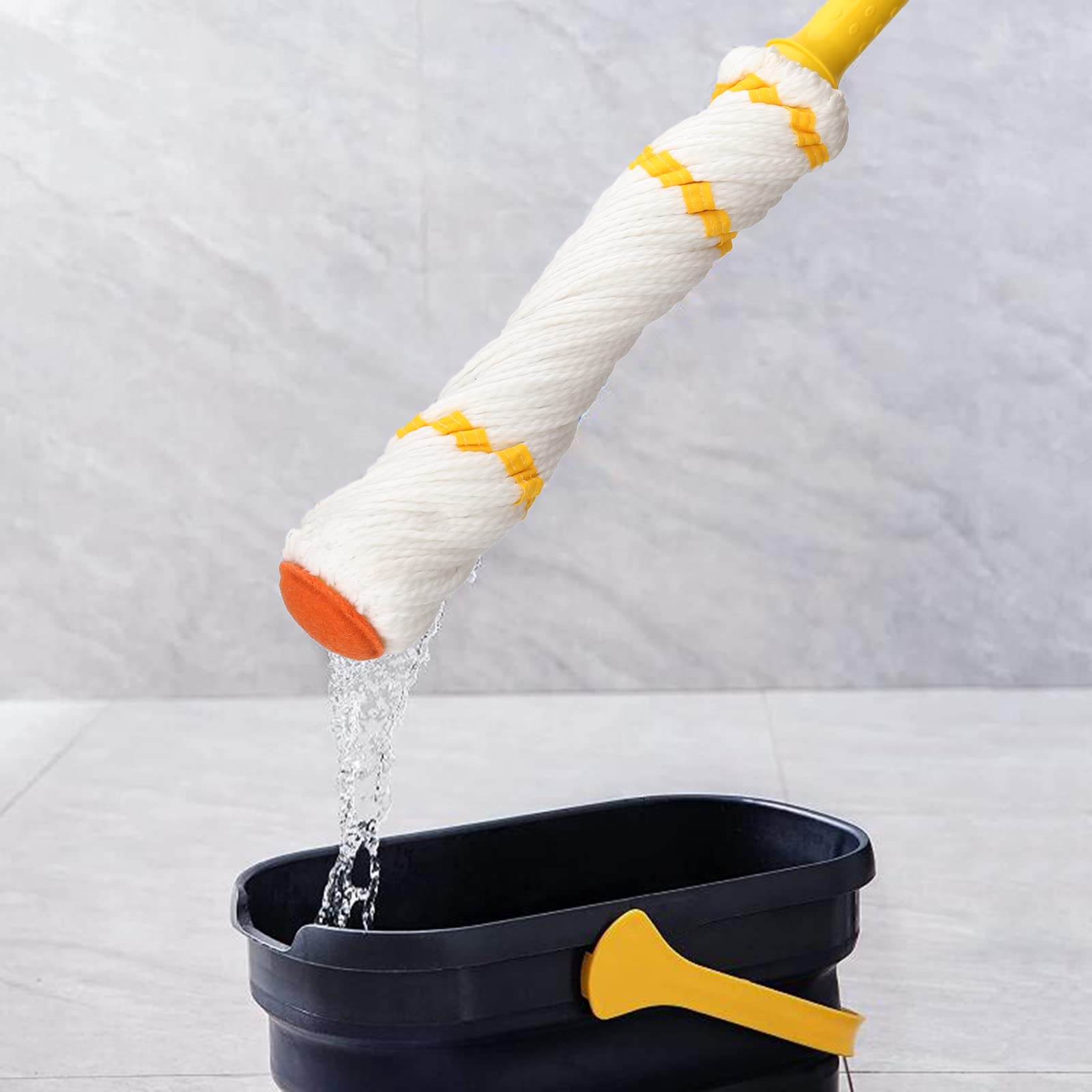 KeFanta Self-Wringing Twist Mop for Floor Cleaning, Long Handled Microfiber Floor Mop with Top Scouring Pad for Kitchen, Hardwood, Restaurant, Bathroom, Garages, Warehouses, Office,57-inch - Medaid International