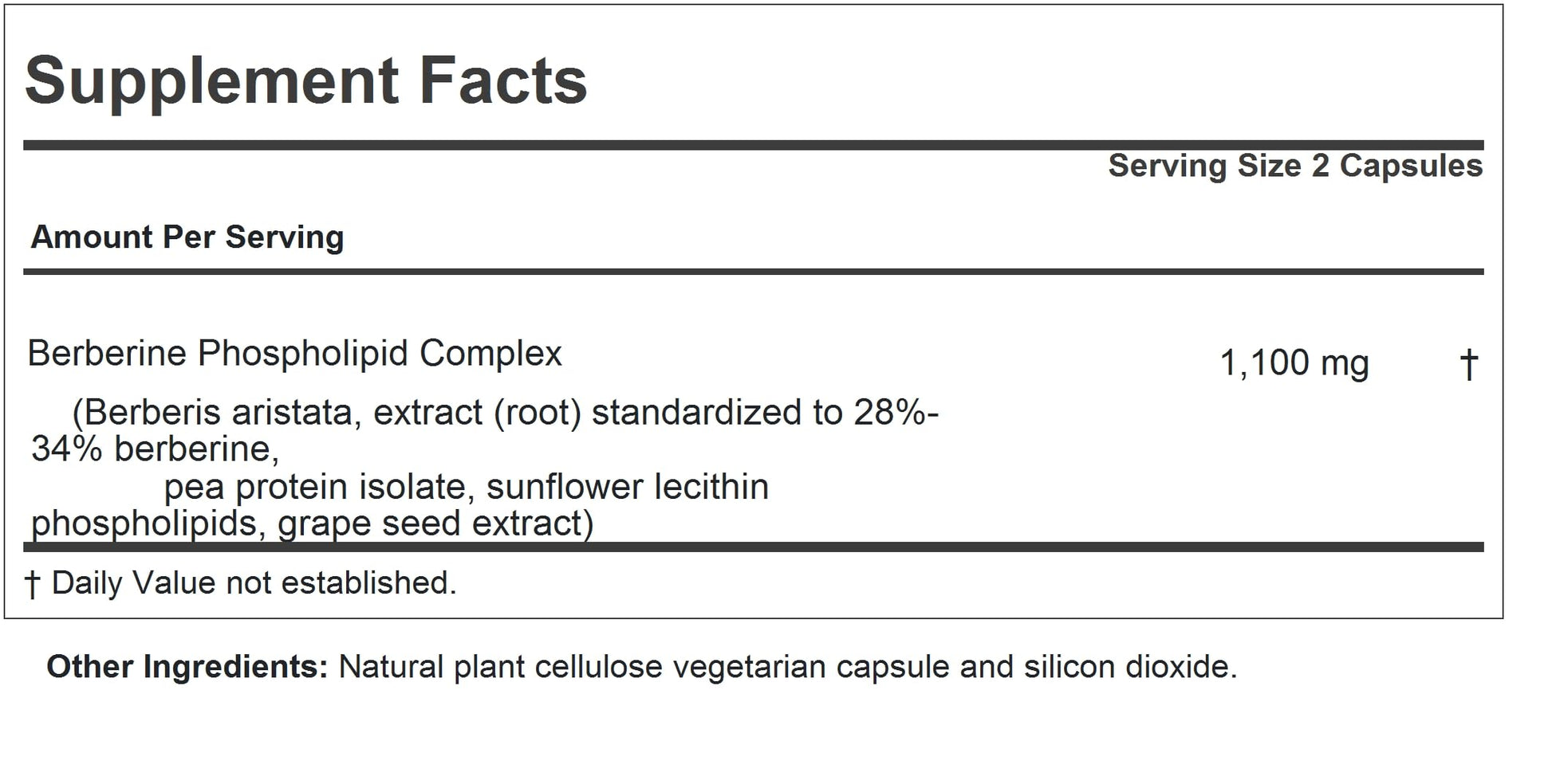 ANDREW LESSMAN Berberine Phospholipid Complex 30 Capsules - Barberry Root Extract. Small Easy to Swallow Capsules - Medaid International