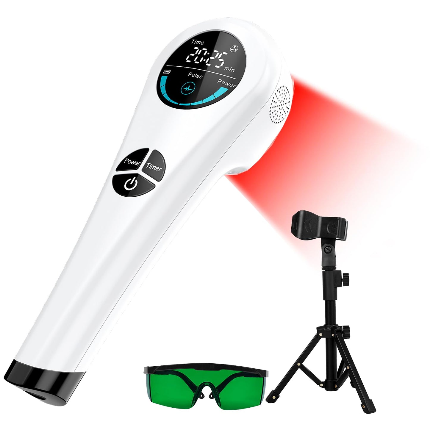 Cold Laser Therapy Device for Humans & Dogs, 4X 808nm Infrared Light & 14x 650nm Red Light Therapy Wand with Stand, Handheld Gentle Low Level Light Therapy Devices for Pain Relief, Joint, Muscles - Medaid International