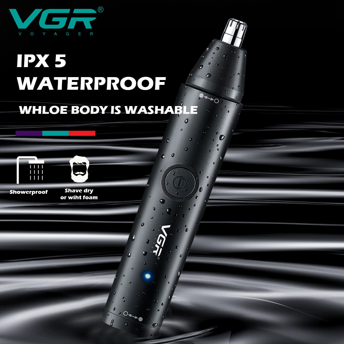 VGR V613 Ear, Nose & Eyebrow Trimmer ‚Äì USB Rechargeable, Nose Clippers & Facial Grooming Tool - Medaid International