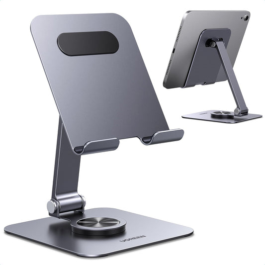 UGREEN Tablet Stand Holder for Desk 360° Rotating Base Aluminum Tablet Holder Adjustable Multi-Angle Home Office Accessories Compatible with iPad Pro Air Mini 13 12.9 11 Inch - Medaid International