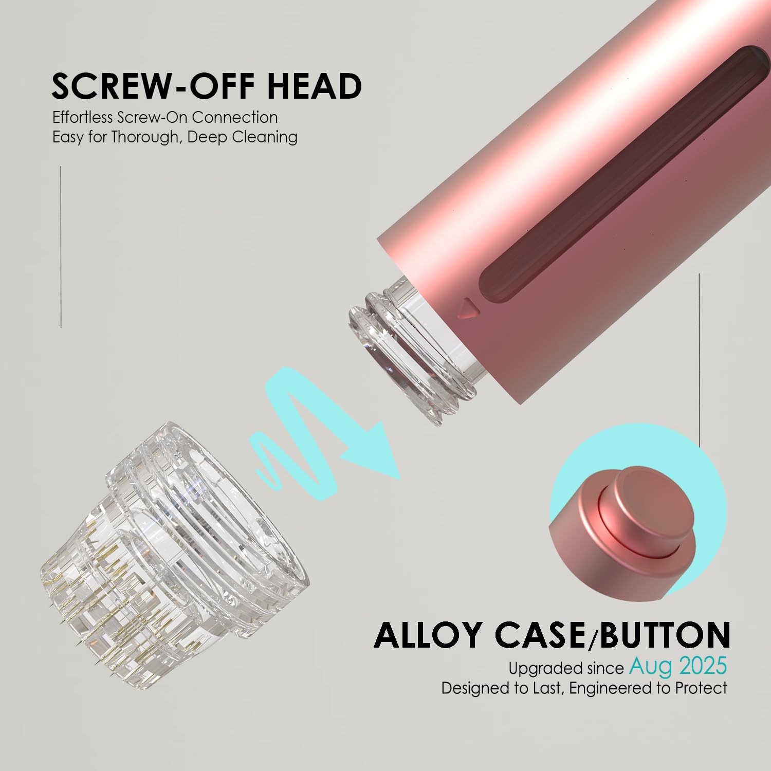 AQUA STAMP 2-in-1 Titanium Derma Stamp Pen | 0.25mm Gold Micro Infusion Hydra Needles | Manual Microneedling Tool for Face Lips Scalp Care | Fine Touch Serum Applicator - Medaid International