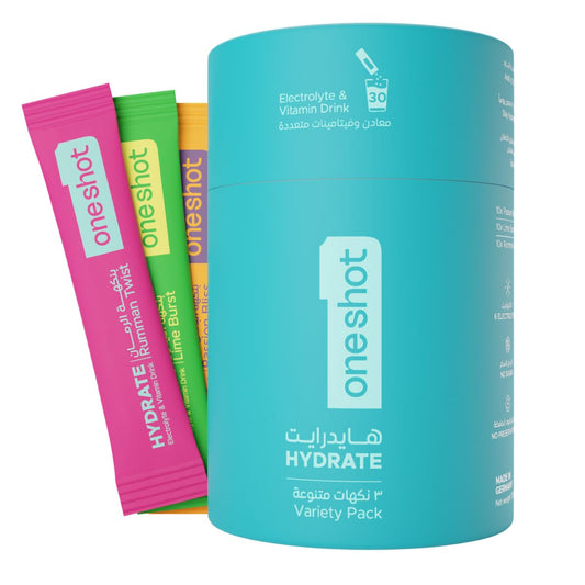 oneshot Electrolyte Hydration Powder | Discovery Pack | 30 Sticks | No Sugar, All Natural, Plant Based - Medaid International