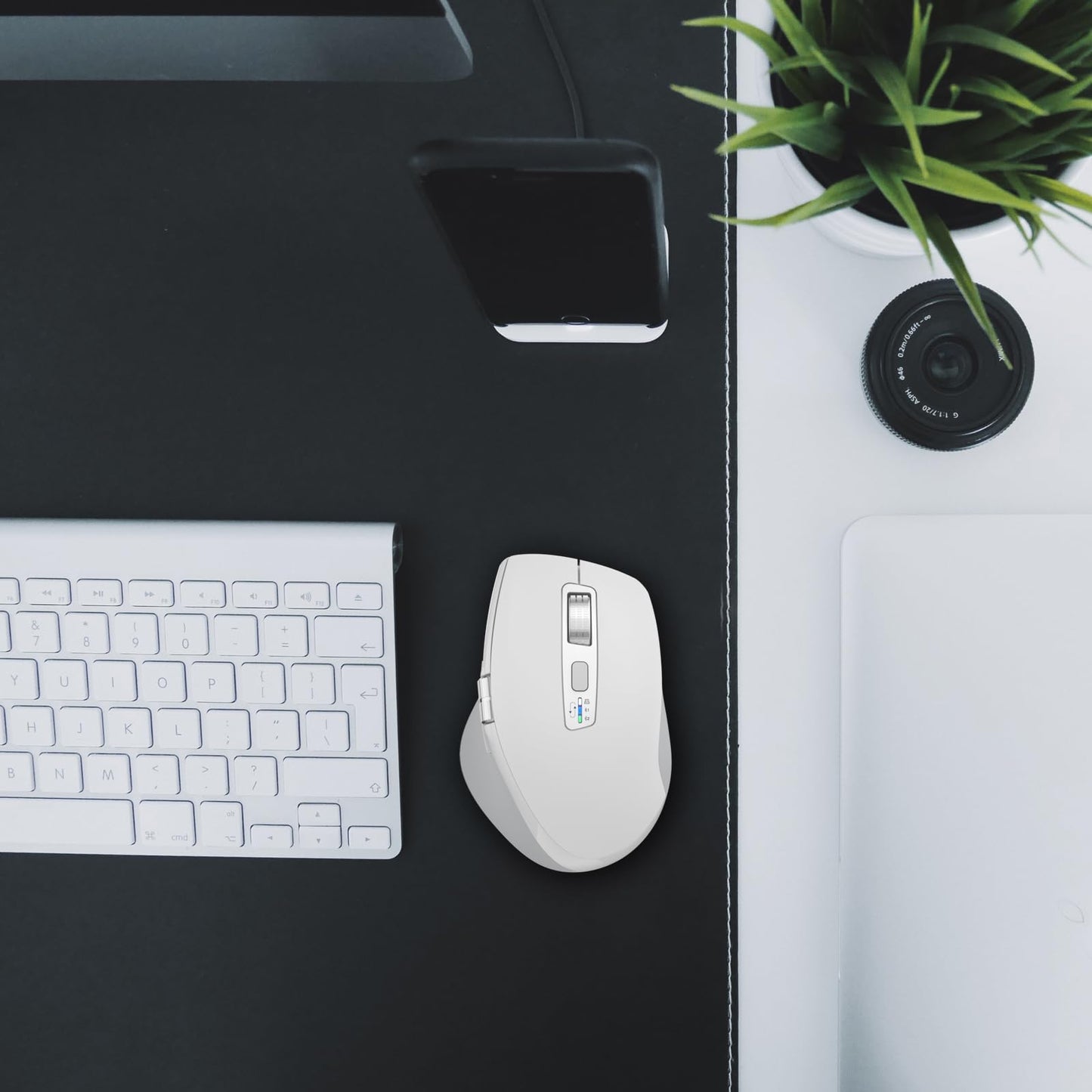 INFINMIND Wireless Bluetooth Mouse with Smart Flying Scroll, Thumb Scroll Ergonomic Mice, Silent Multi-Device Mouse for Computer, Laptop, iPad, Tablet, MacBook (White) - Medaid International