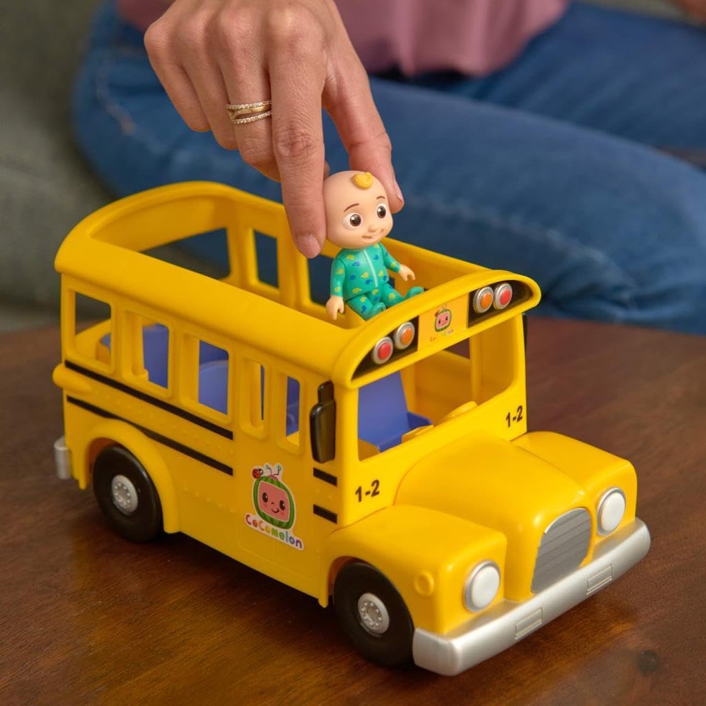 CoComelon Official Musical Yellow School Bus, Plays Clips from ‘Wheels on The Bus,’ Featuring Removable JJ Figure – Character Toys for Babies, Toddlers, and Kids - Medaid International