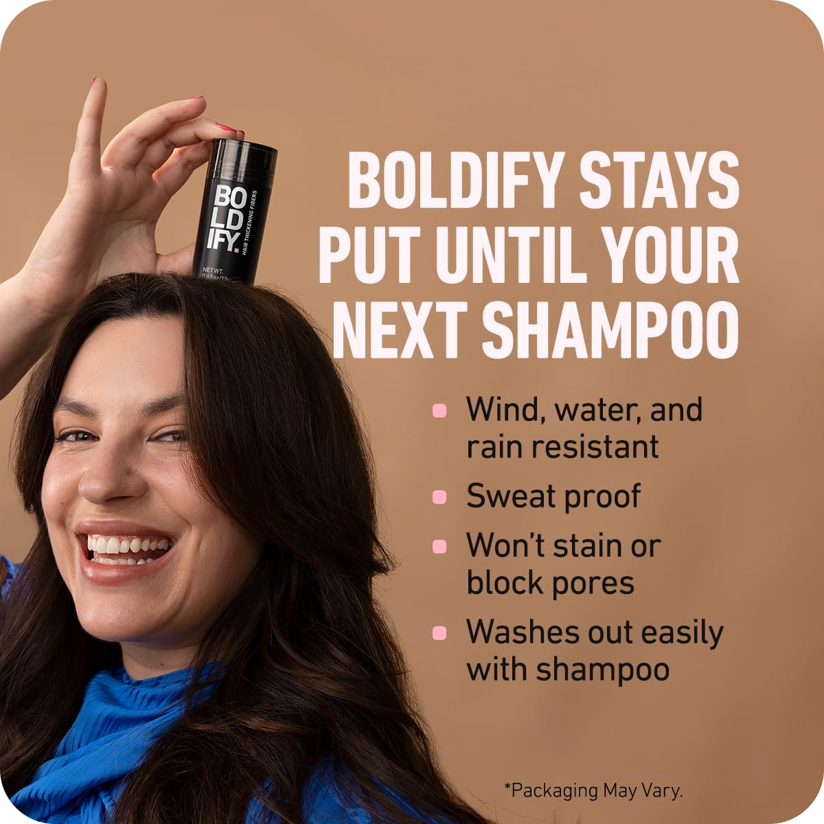 BOLDIFY Hair Fibers (56g) - Fill In Thinning and Fine Hair for an Instantly Fuller, Thicker Look - 14 Shades for Women & Men - Dark Brown - Medaid International