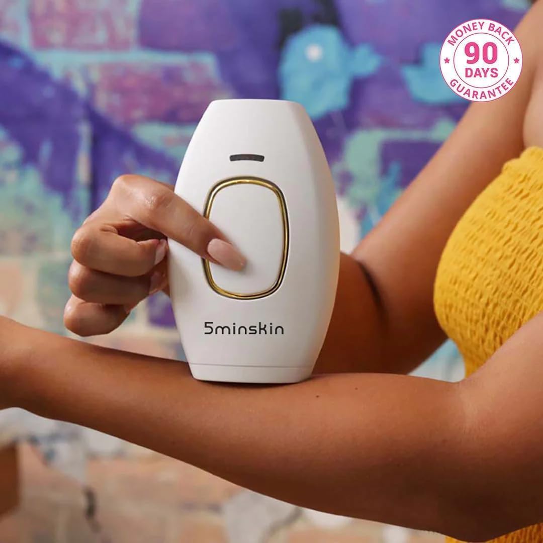 5minskin - at Home Use Permanent Hair Removal, Facial Hair Removal Device for Beautiful Skin of Upper Lips, Arm, Leg, Armpit - Medaid International