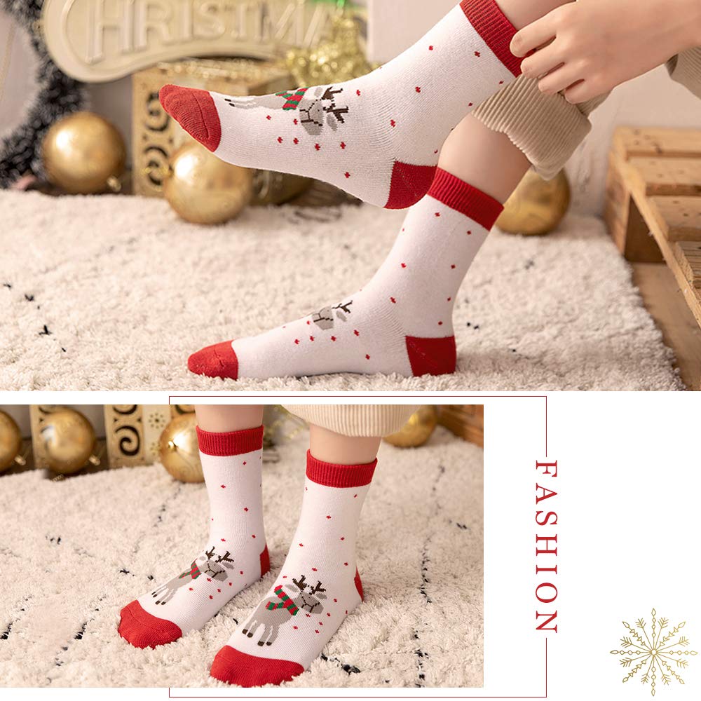 WTTORDE 3 PCS Cute Kid Sock Warm Winter Crew Socks Unisex Cotton Socks Xmas Gift（M） - Medaid International