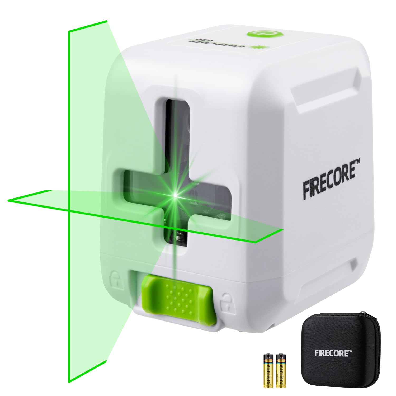 Firecore 82Ft Self Leveling Laser Level, Green Cross Line Laser Leveler Tool with Brightness Adjustment, Accurate Lazer Level for Picture Hanging Home Decoration,Battery Carry Pouch Included - Medaid International