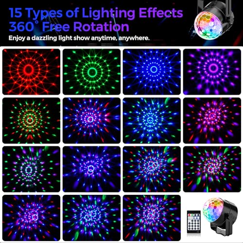 Gobikey - Rechargeable Music Controlled Disco Ball Light with Remote & USB-C Charging