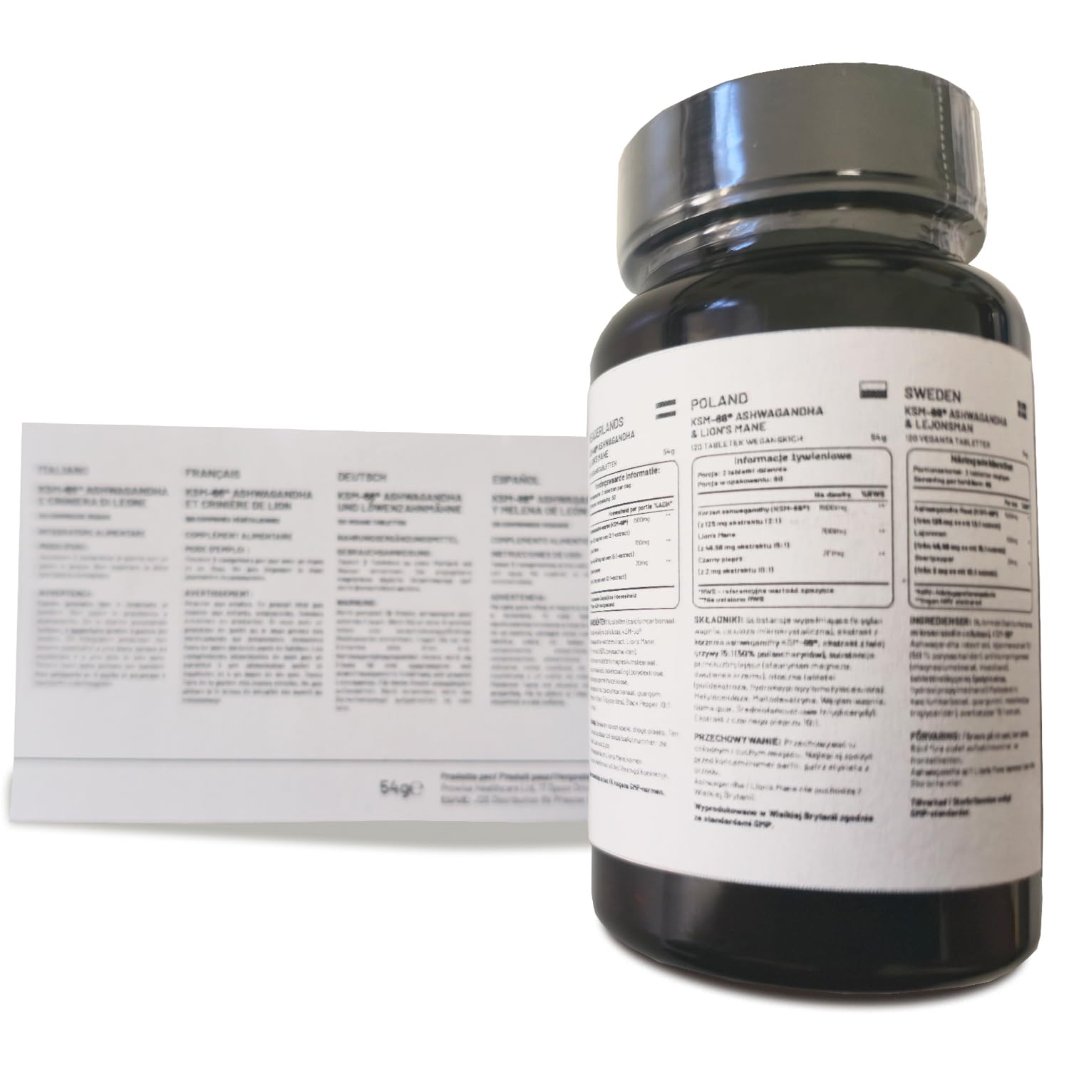 KSM-66 Ashwagandha and Lions Mane Tablets - High Strength 2200mg | KSM-66 Ashwagandha Root Extract and Lions Mane Mushroom Extract - 120 Vegan Tablets with Black Pepper - UK Made by Prowise - Medaid International