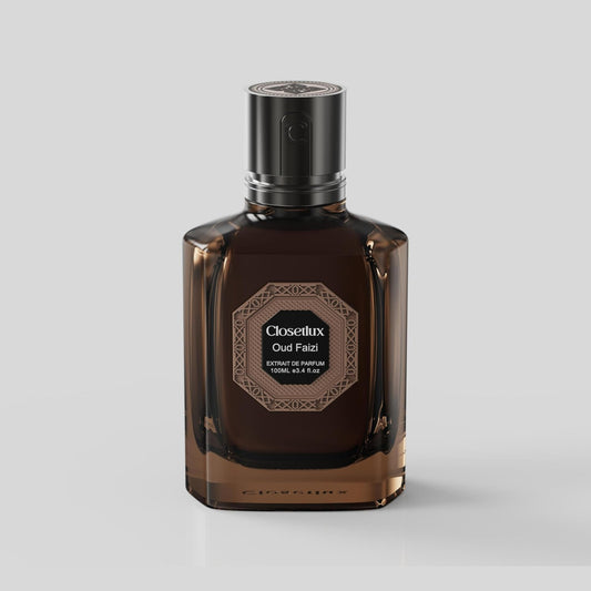 CLOSETLUX Oud Faizi Extrait de Parfum – Luxurious Aoudy Fragrance – Deep, Long-Lasting Scent with Leather, Oud & Vanilla – 100ml - Medaid International