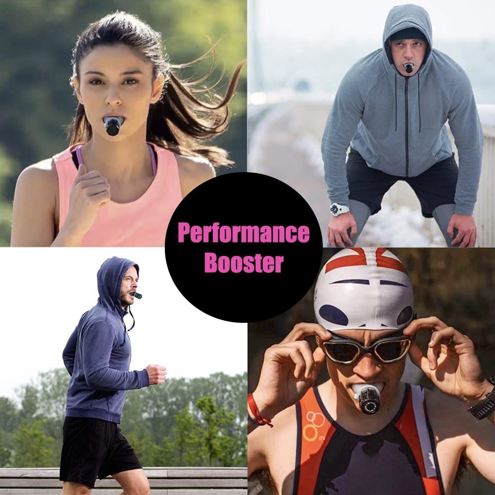 Breathing Trainer, Portable Respiratory Muscle Trainer with Adjustable Resistance, Compact Lung Exercise Device, Detachable for Easy Cleaning - Black - Medaid International