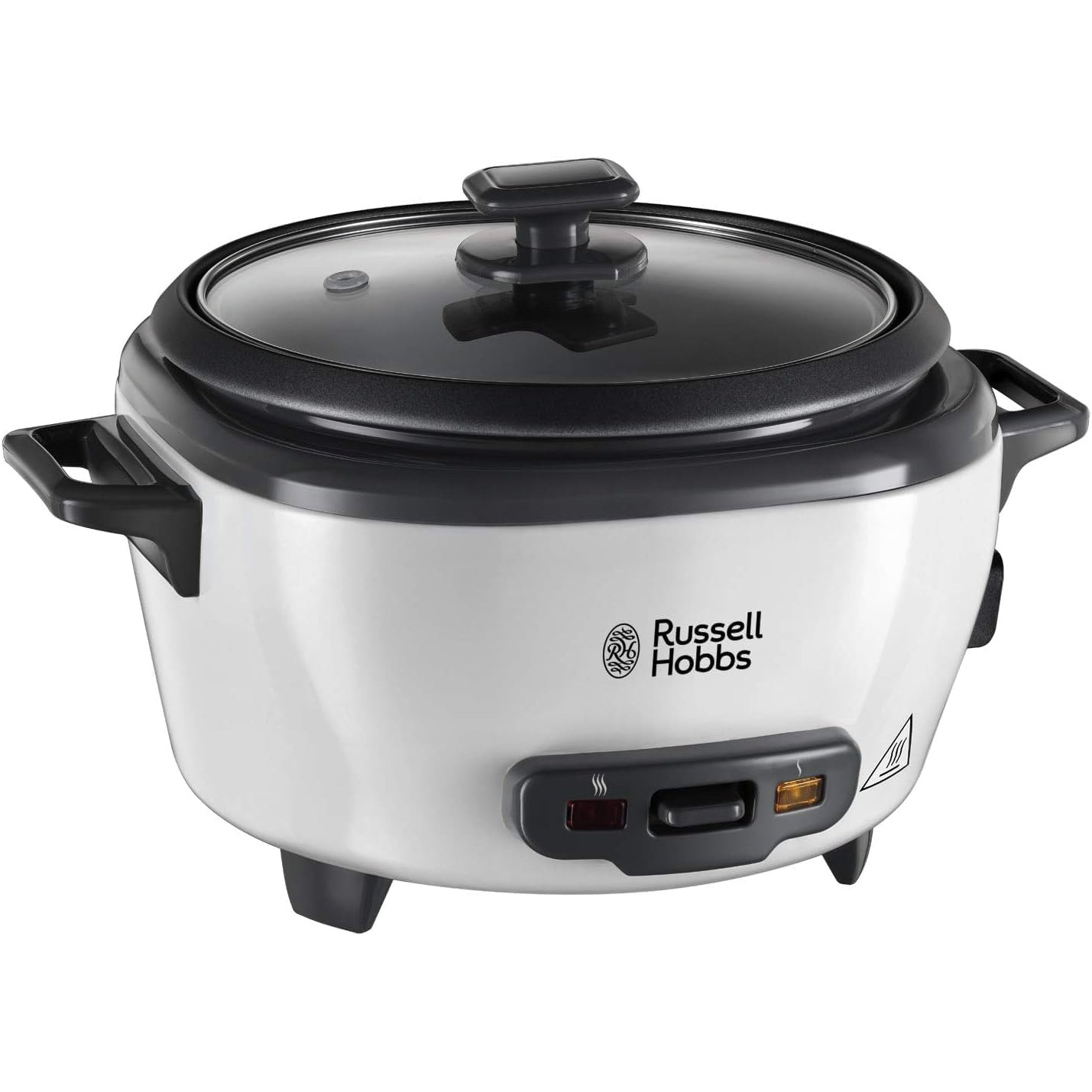 Russell Hobbs (27040GCC) Medium Rice Cooker & Steamer - 2L, Versatile Cooking, Keep Warm, Non-Stick, Glass Lid, White, 500W - 1-Year Warranty - Medaid