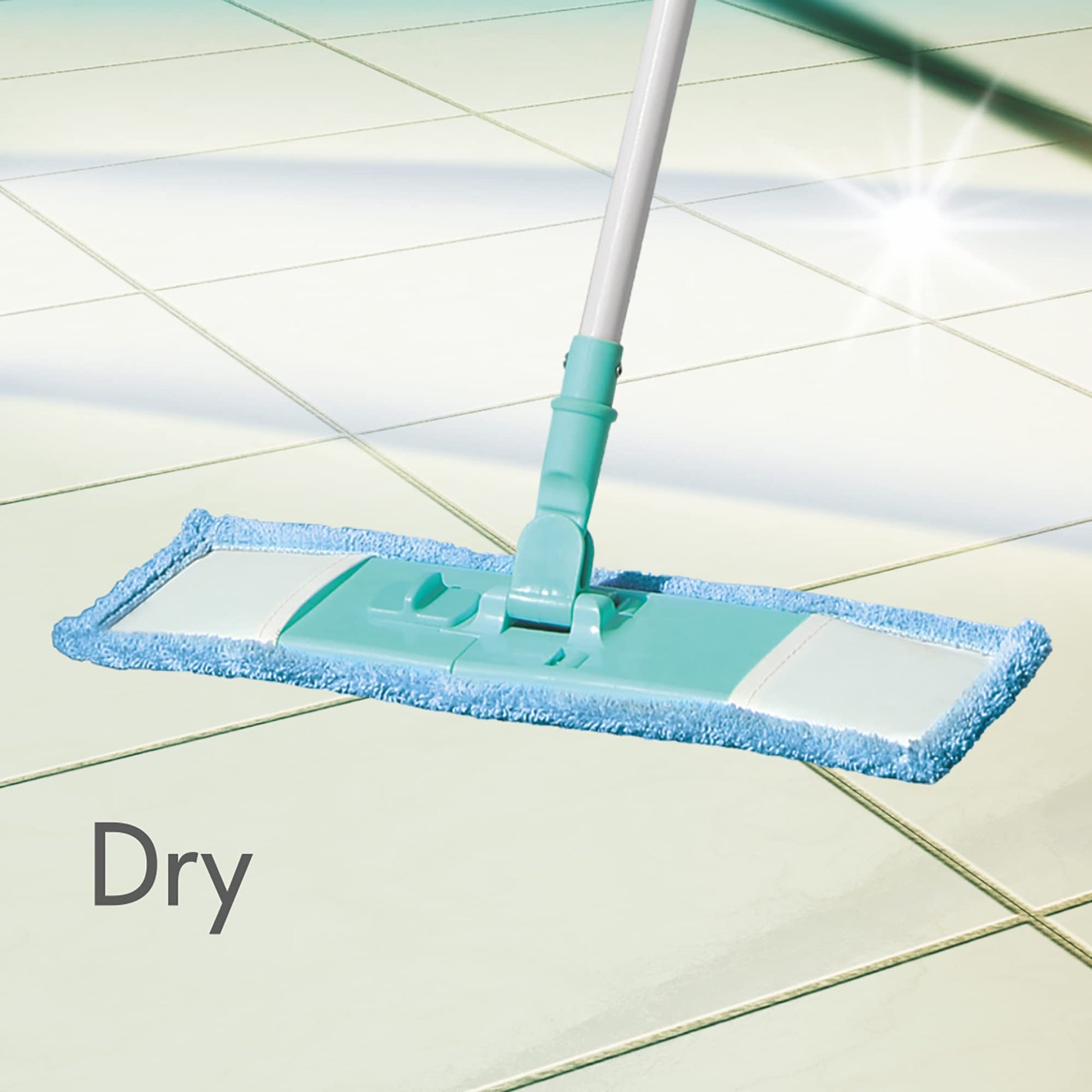 Spotzero by Milton Multi-Purpose Microfiber Flat Mop – Lightweight Dry & Wet Floor Cleaner with 360° Swivel Head & Telescopic Handle – for Floor, Glass, Bathroom, Walls & Ceiling (Aqua Green) - Medaid International