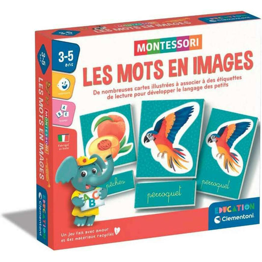Words in Montessori Images | Includes 40 Cards, 20 Labels, 4 Sleeves - FR - Medaid International