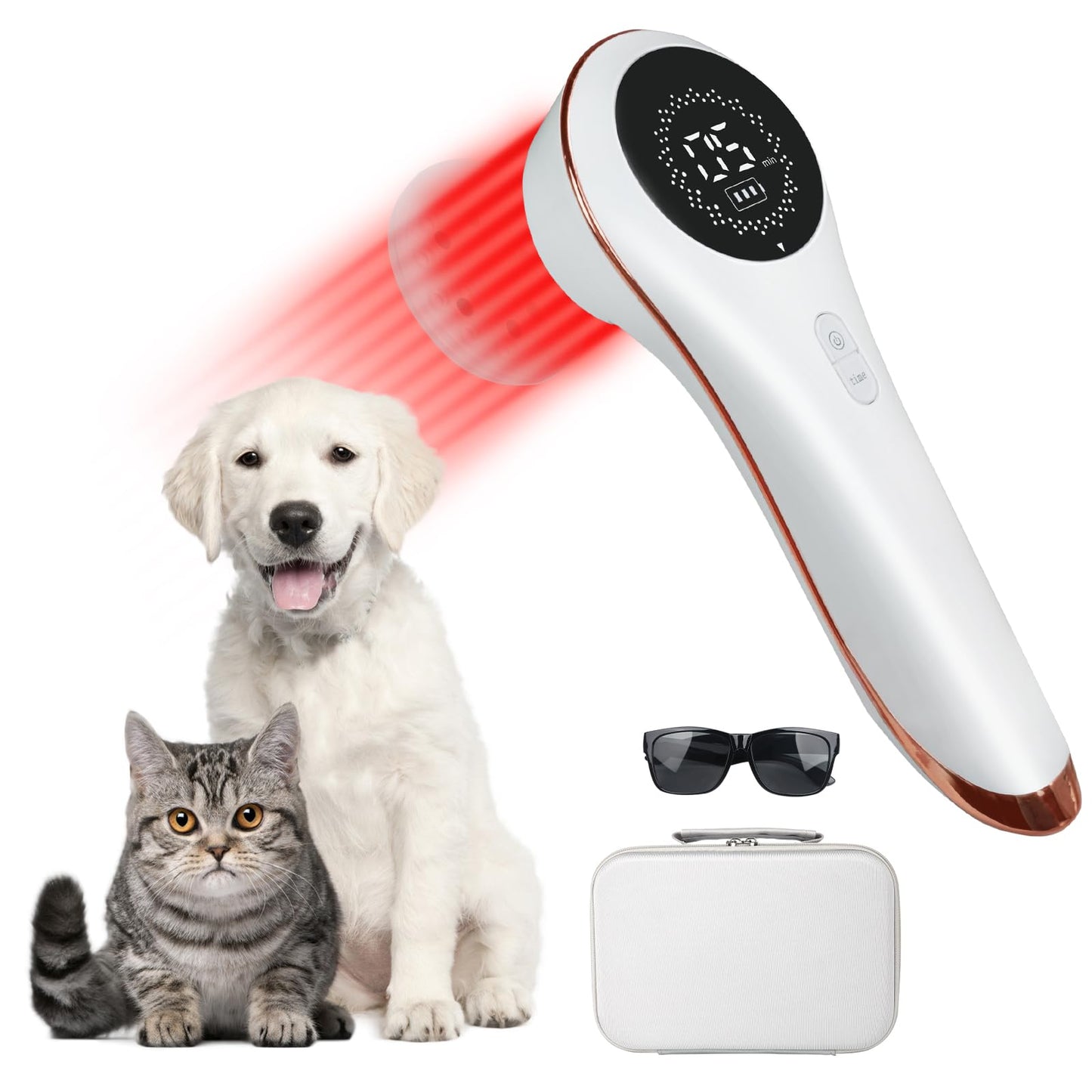 Handheld Home Cold Laser Therapy Device for Dogs and Pets, Vet Infrared Red Light Treament Machine with 808nm & 650n, LLLT Physiotherapy Equipment Portable, Animals Teddy Chihuahua Puppy Cat Horse - Medaid International