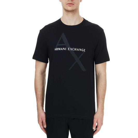 Armani Exchange Men's Crew Neck Logo Tee T Shirt, Black, Large - Medaid International