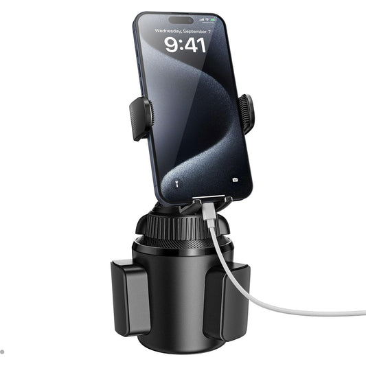 APPS2Car Universal Car Cup Phone Holder | Quick Extension Long Arm | 360° Swivel | Adjustable for iPhone, Samsung, Google, and All Smartphones | Stable & No Shake Design - Medaid International