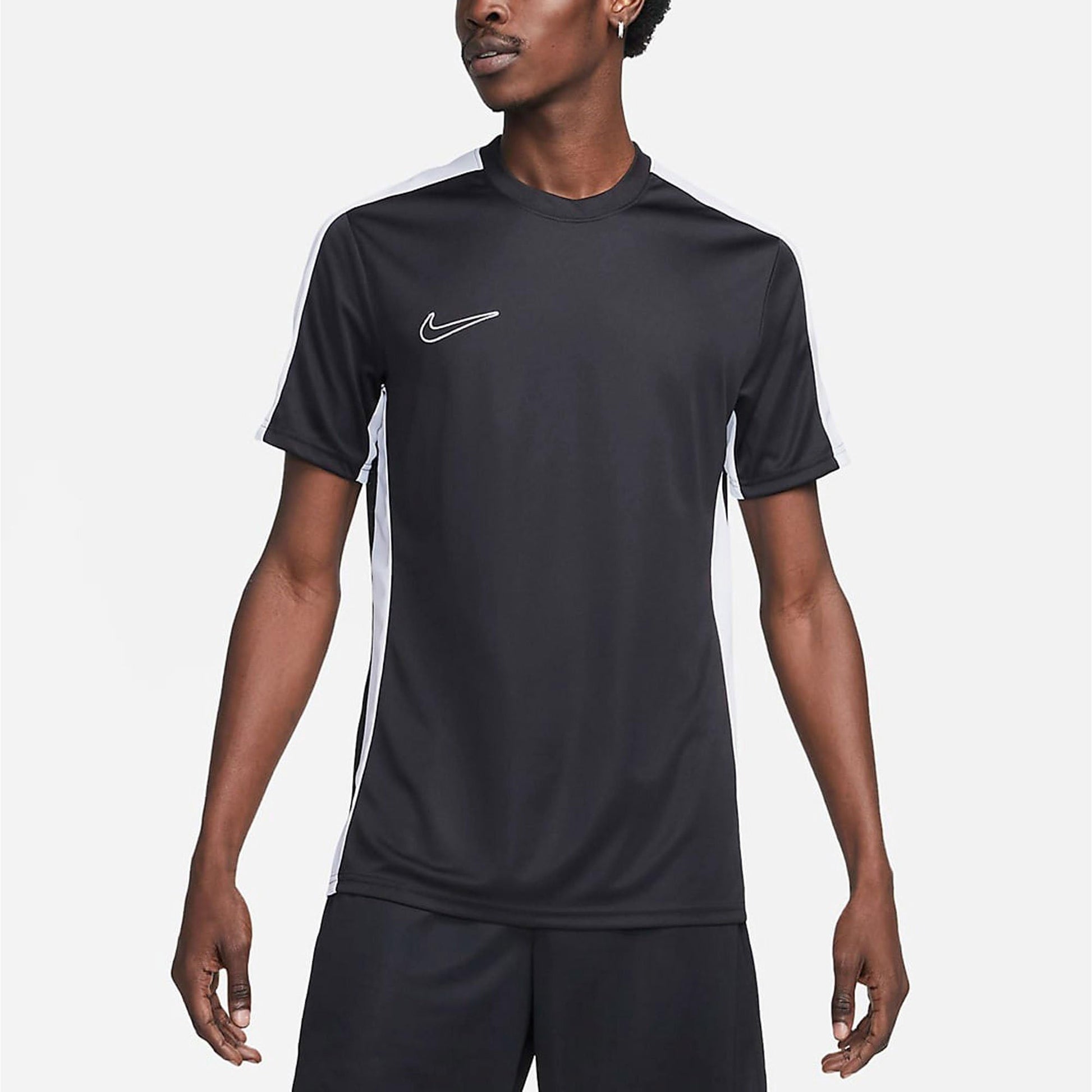 Nike Academy Men's Dri-FIT Short-Sleeve Soccer Top (Black/White/White, DV9750-010) Size Small - Medaid International
