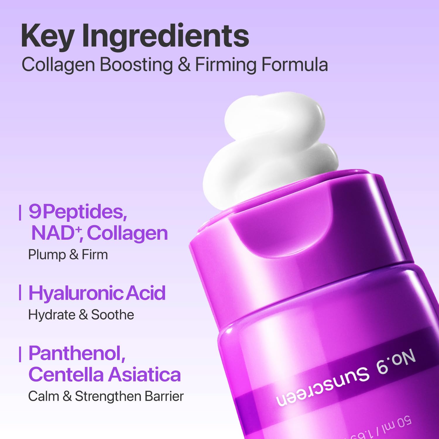 numbuzin No.9 Sunscreen | Super Defense Glow Sunscreen | Broad Spectrum SPF 50 | For All Skin Types & Skin Tones | Glowing, Dewy Finish, Water-Resistant | No White Cast, Korean Skincare | 1.69 fl. oz. - Medaid International