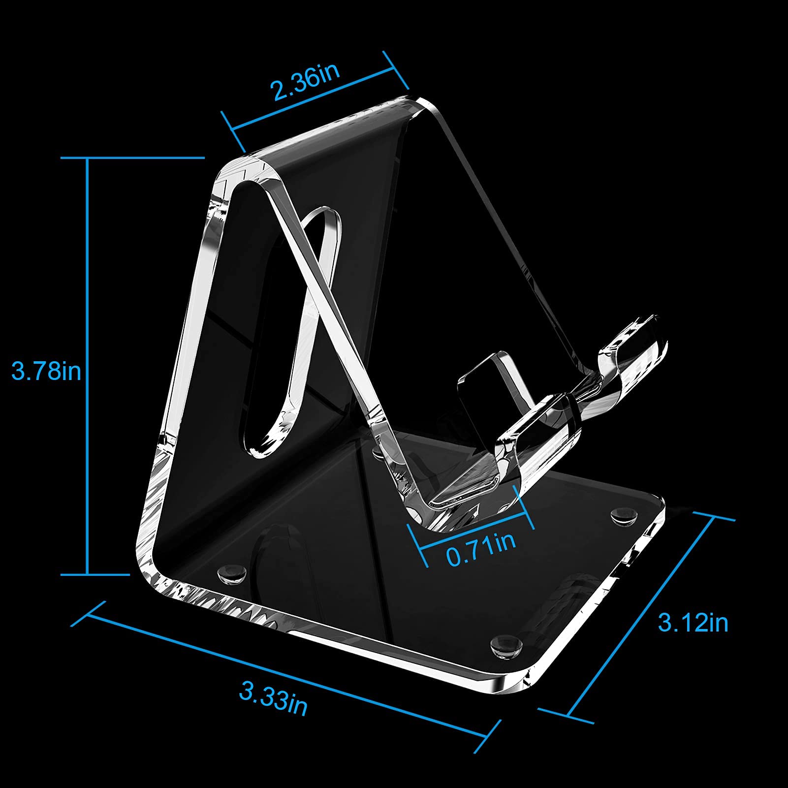 Crpich Acrylic Cell Phone Stand, Portable Clear Phone Stand for Desk, Compatible with Phone16 15 14 13 Pro Max Mini 12 11 Plus SE, Switch, Android Smartphone, Pad, Tablet, Desk Accessories - Medaid International