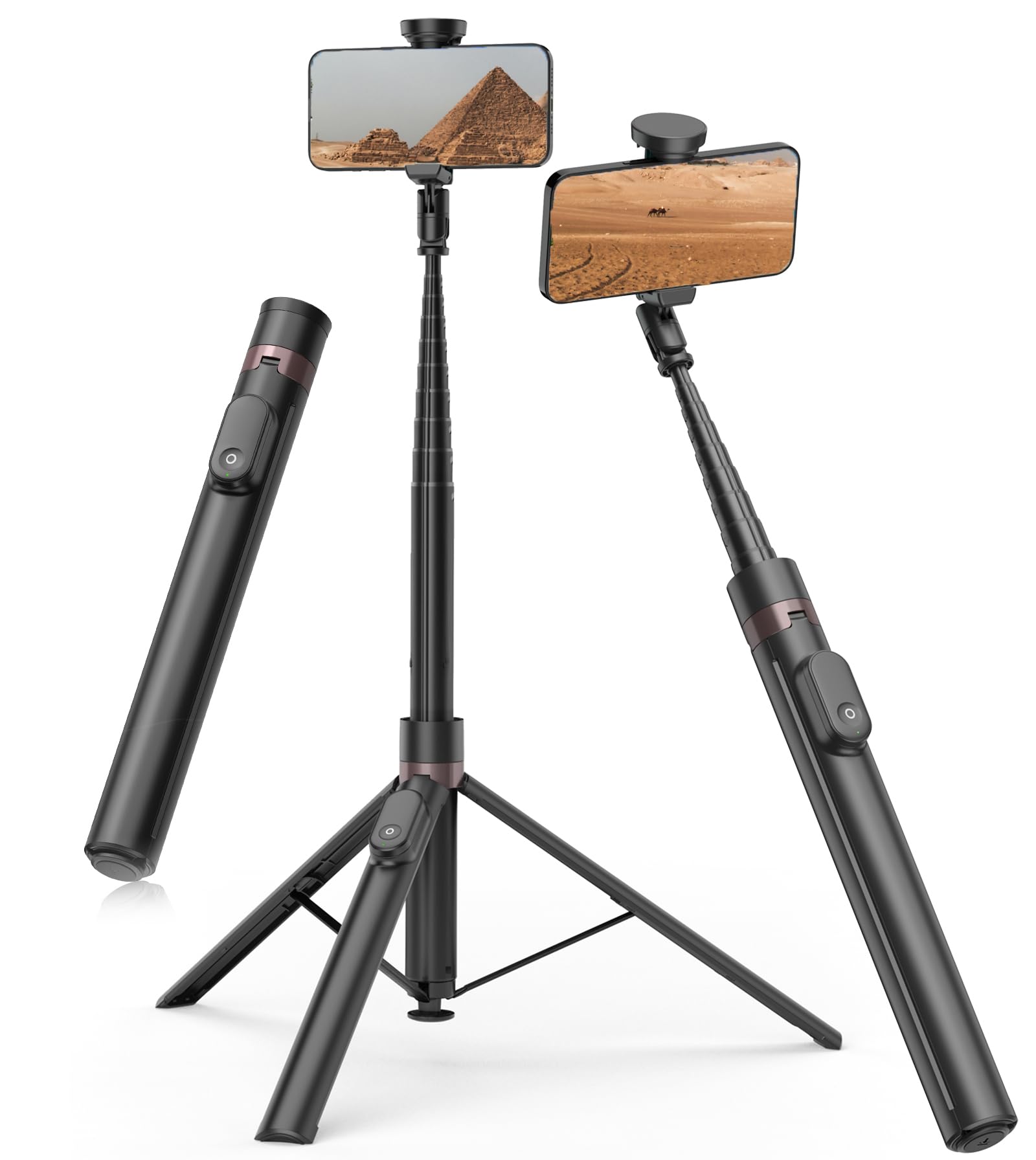 TONEOF 180cm Automatic Selfie Stick, 360° Rotation Phone Stand with Magnetic Remote, Cell Phone Tripod Compatible with iPhone (Black) - Medaid International