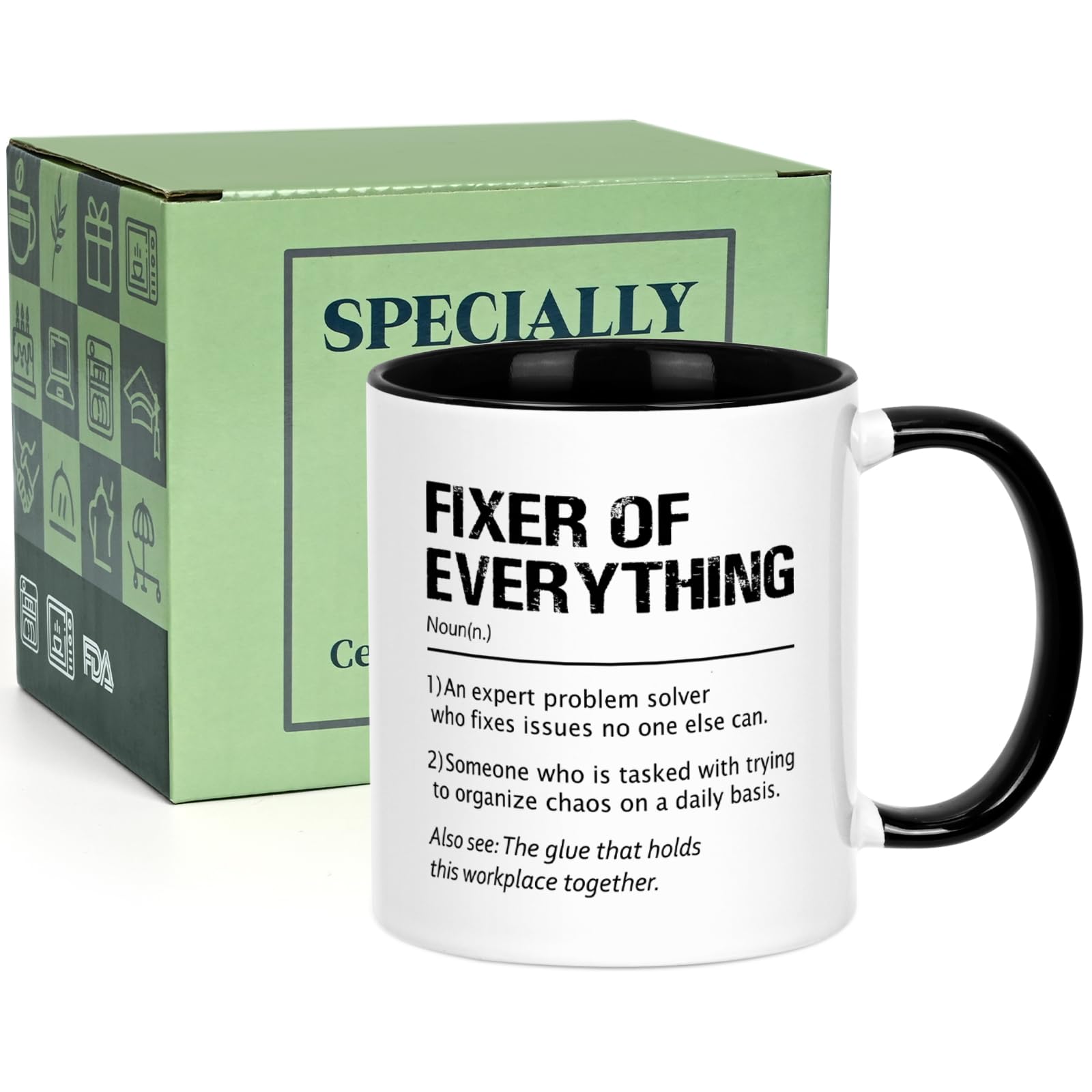 YHRJWN Fixer of Everything Mug - 11 Oz, Perfect Boss Christmas or Birthday Gift for Coworkers - Medaid International