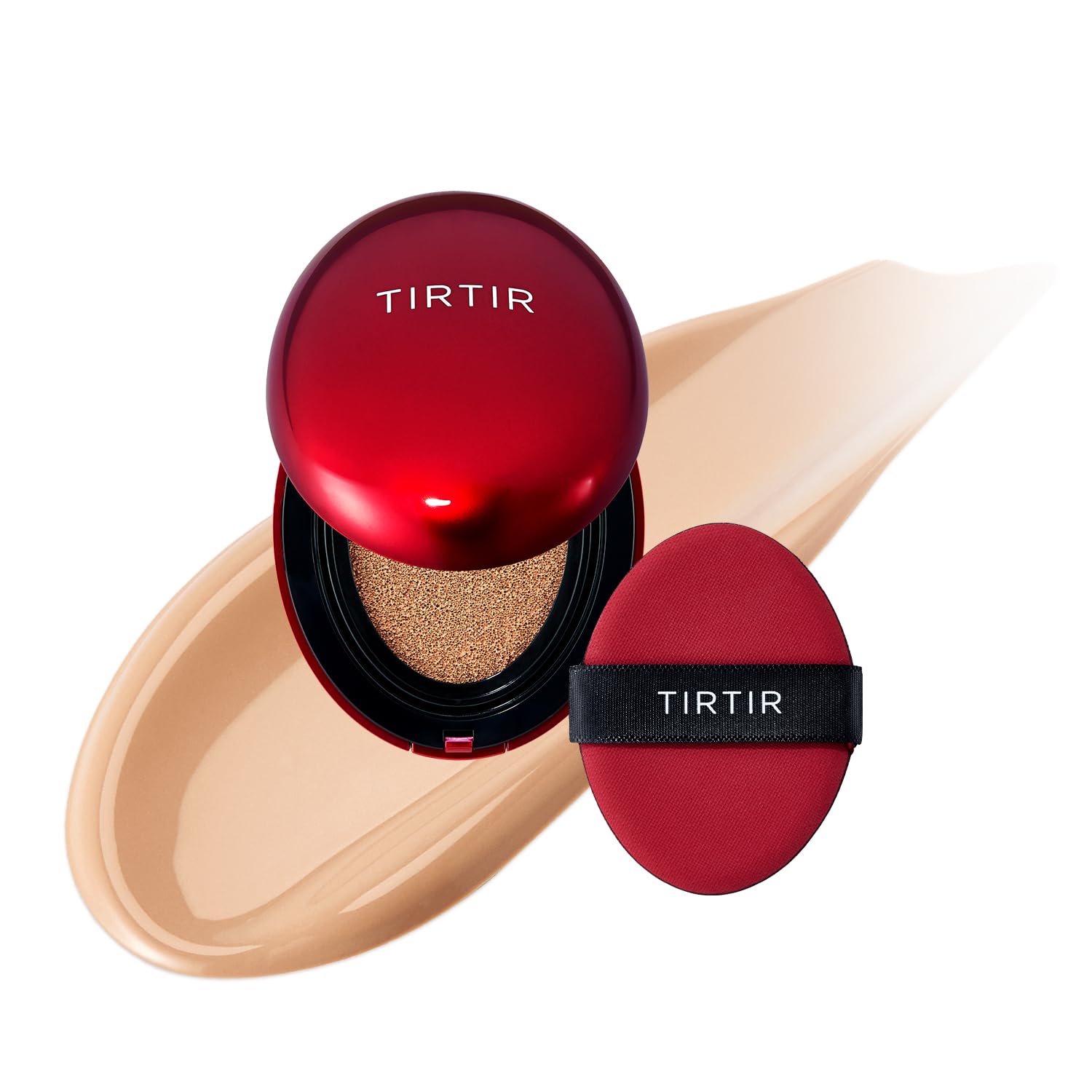 TIRTIR Mask Fit Red Cushion Foundation | Japan's No.1 Choice for Glass skin, Long-Lasting, Lightweight, Buildable Coverage, Semi-Matte (23N Sand, 0.63 Fl Oz (Pack of 1)) - Medaid