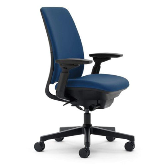 Steelcase Amia Office Chair - Most Comfortable Sit - 4 Points of Adjustability - Ergonomic Desk Chair - Upper Back Support - Adjustable Lumbar Support - Blue Fabric - Medaid International
